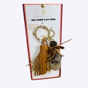 NWT ⚜️🤎⚜️ House of Harlow 1960 Gorgeous Boho Bag Charm Keychain